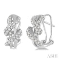 5/8 Ctw Round Cut Diamond Earrings in 14K White Gold