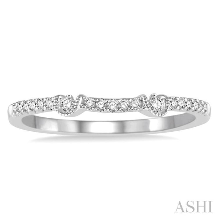 1/10 Ctw Round Diamond Wedding Band in 14K White Gold