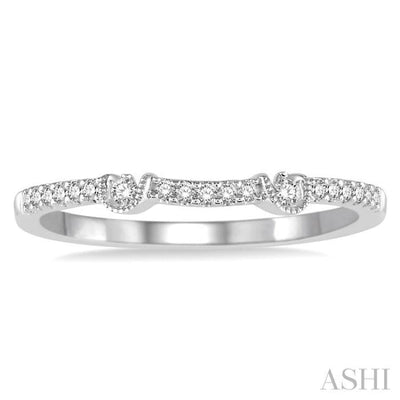 1/10 Ctw Round Diamond Wedding Band in 14K White Gold