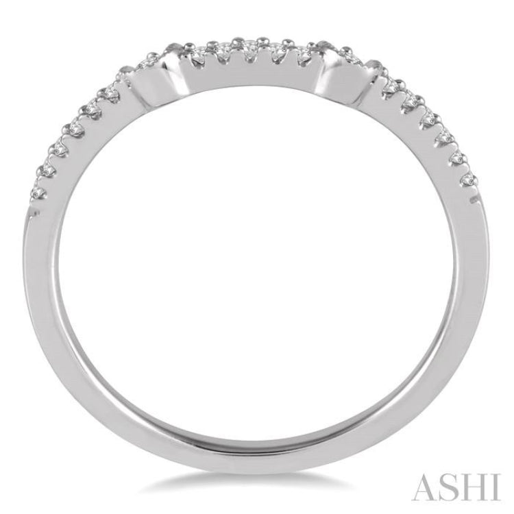 1/10 Ctw Round Diamond Wedding Band in 14K White Gold