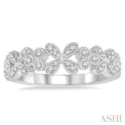 1/5 Ctw Round Diamond Wedding Band in 14K White Gold
