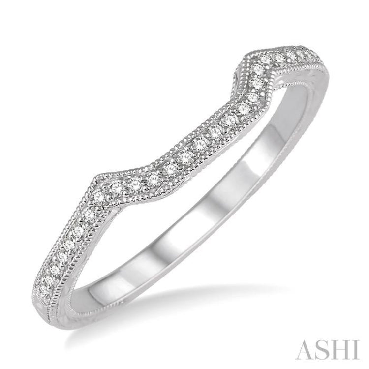1/10 Ctw Round Diamond Wedding Band in 14K White Gold
