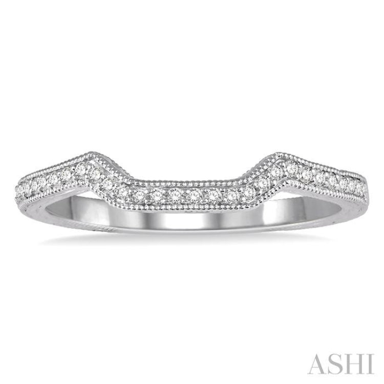 1/10 Ctw Round Diamond Wedding Band in 14K White Gold