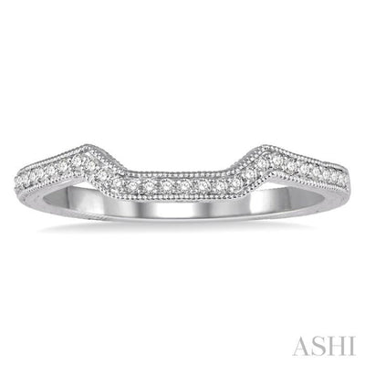 1/10 Ctw Round Diamond Wedding Band in 14K White Gold