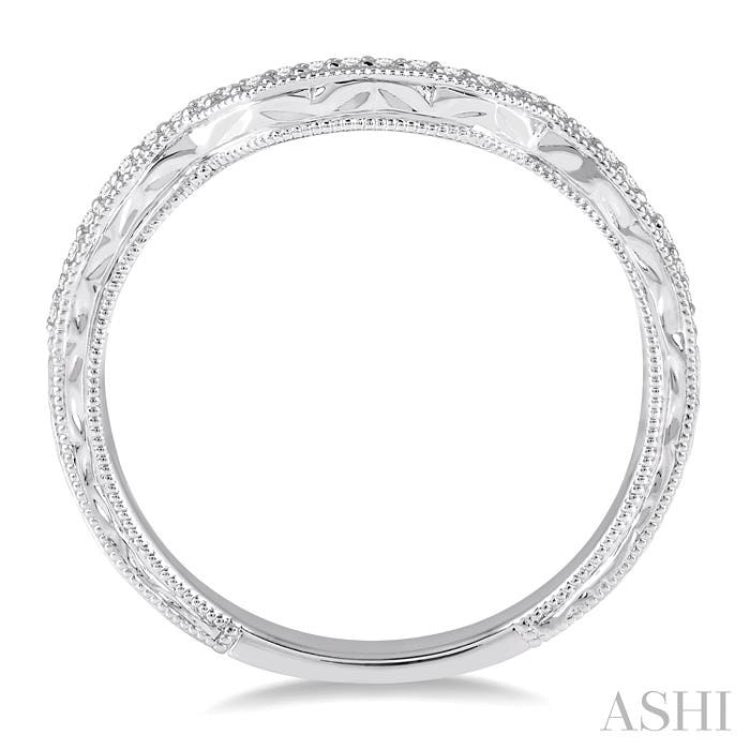 1/10 Ctw Round Diamond Wedding Band in 14K White Gold