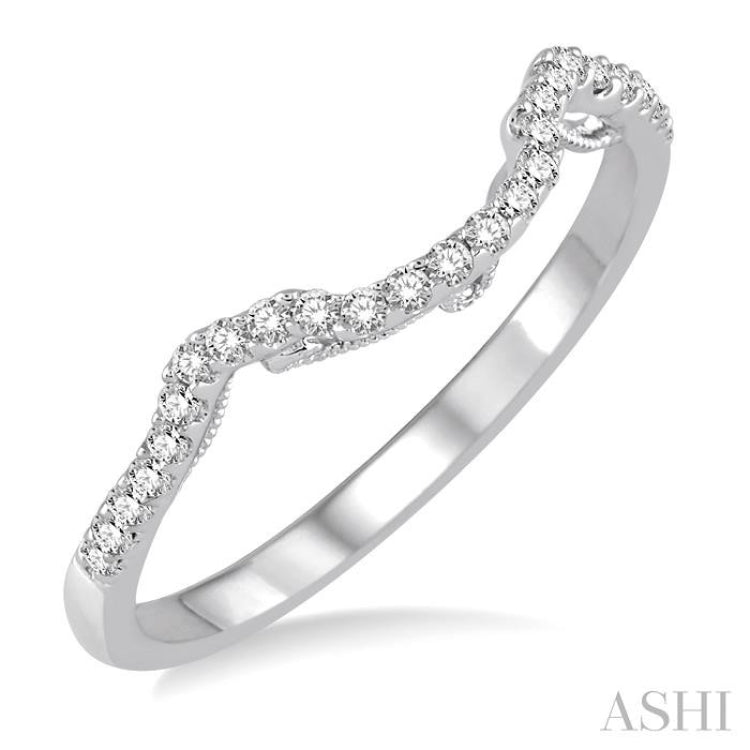 1/6 Ctw Round Diamond Wedding Band in 14K White Gold