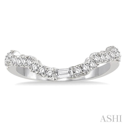 3/8 Ctw Round Cut Diamond Wedding Band in 14K White Gold
