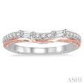 1/3 Ctw Diamond Matching Wedding Band in 14K White and Rose Gold.