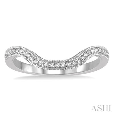 1/8 Ctw Half Eternity Diamond Wedding Band in 14K White Gold