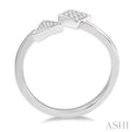1/10 Ctw Geometric Open Ended Round Cut Diamond Ladies Ring in 10K White Gold