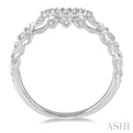 1/10 Ctw Vintage Inspired Round Diamond Wedding Band in 14K White Gold