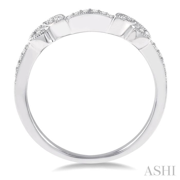 1/10 Ctw Round Diamond Wedding Band for Women in 14K White Gold