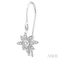 1/6 Ctw Star Charm Round Cut Diamond Earrings in 10K White Gold
