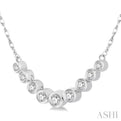 1/6 Ctw Circular Mounts Round Cut Diamond Necklace in 14K White Gold