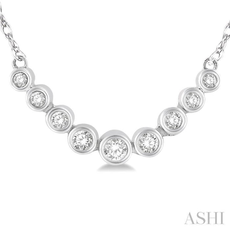 1/6 Ctw Circular Mounts Round Cut Diamond Necklace in 14K White Gold