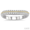 1/3 Ctw Double Row Round Cut Diamond Wedding Band in 14K White and Yellow Gold
