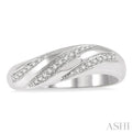 1/6 Ctw Twisted lattice Round Cut Diamond Fashion Ring in 10K White Gold