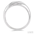 1/6 Ctw Twisted lattice Round Cut Diamond Fashion Ring in 10K White Gold