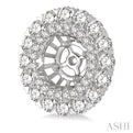 1 3/4 Ctw Circular Scalloped Edge Round Cut Diamond Earrings Jacket in 14K White Gold