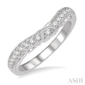 1/3 ctw Curvy Round Cut Diamond Wedding Band in 14K White Gold