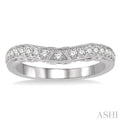 1/3 ctw Curvy Round Cut Diamond Wedding Band in 14K White Gold