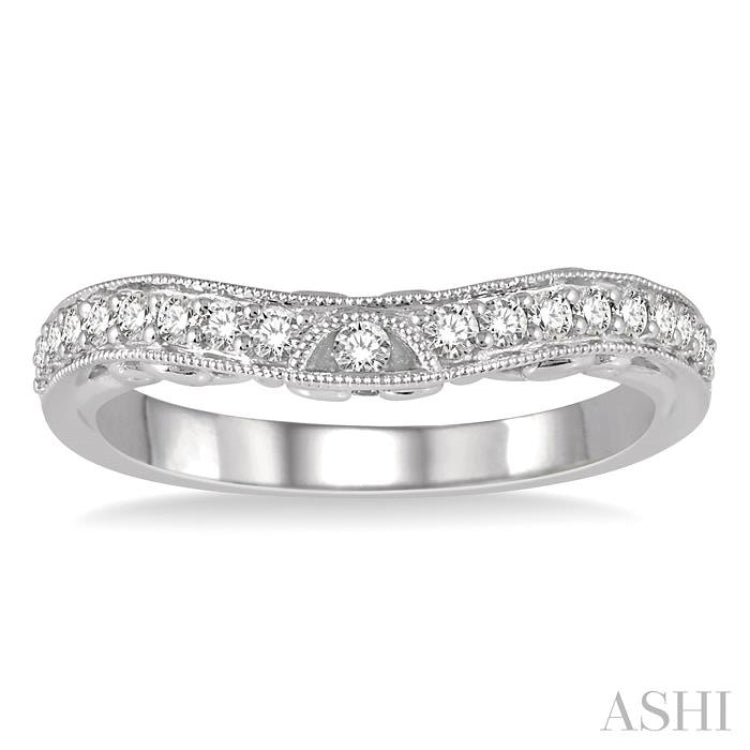 1/3 ctw Curvy Round Cut Diamond Wedding Band in 14K White Gold