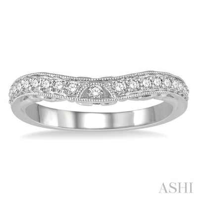 1/3 ctw Curvy Round Cut Diamond Wedding Band in 14K White Gold