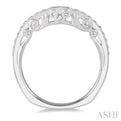1/3 ctw Curvy Round Cut Diamond Wedding Band in 14K White Gold