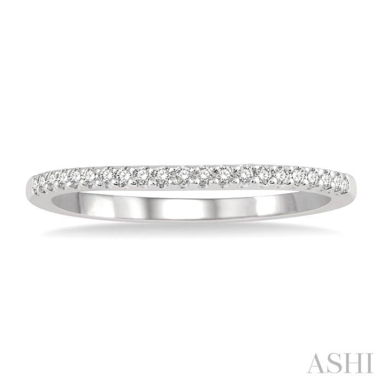 1/10 ctw Round Cut Diamond Wedding Band in 14K White Gold