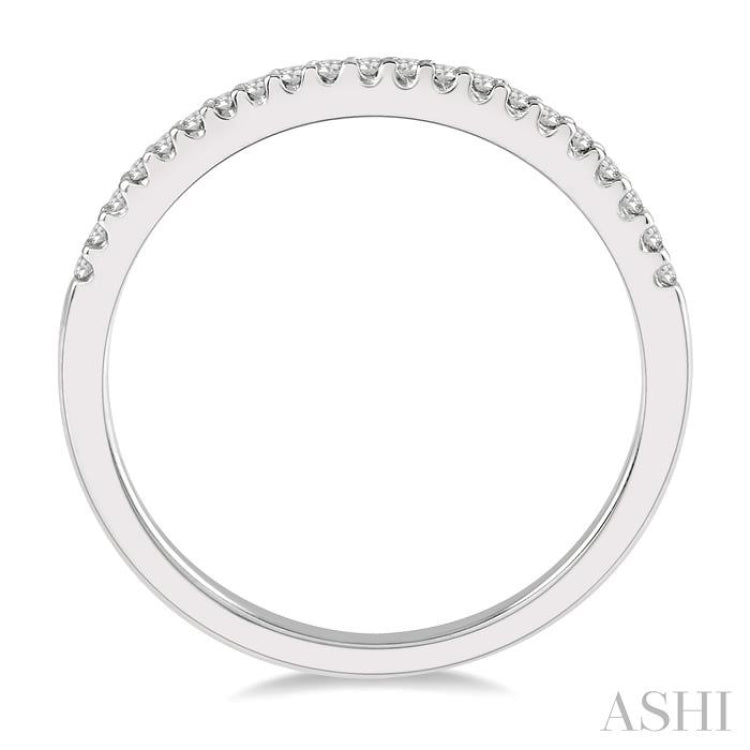 1/10 ctw Round Cut Diamond Wedding Band in 14K White Gold