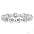 1 ctw Circular Mount Round Cut Diamond Eternity Wedding Band in 14K White Gold