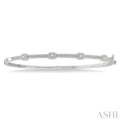 1/2 Ctw Round Cut Diamond Fashion Bangle in 14K White Gold
