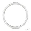 1/20 Ctw Initial 'E' Round Cut Diamond Fashion Ring in 10K White Gold