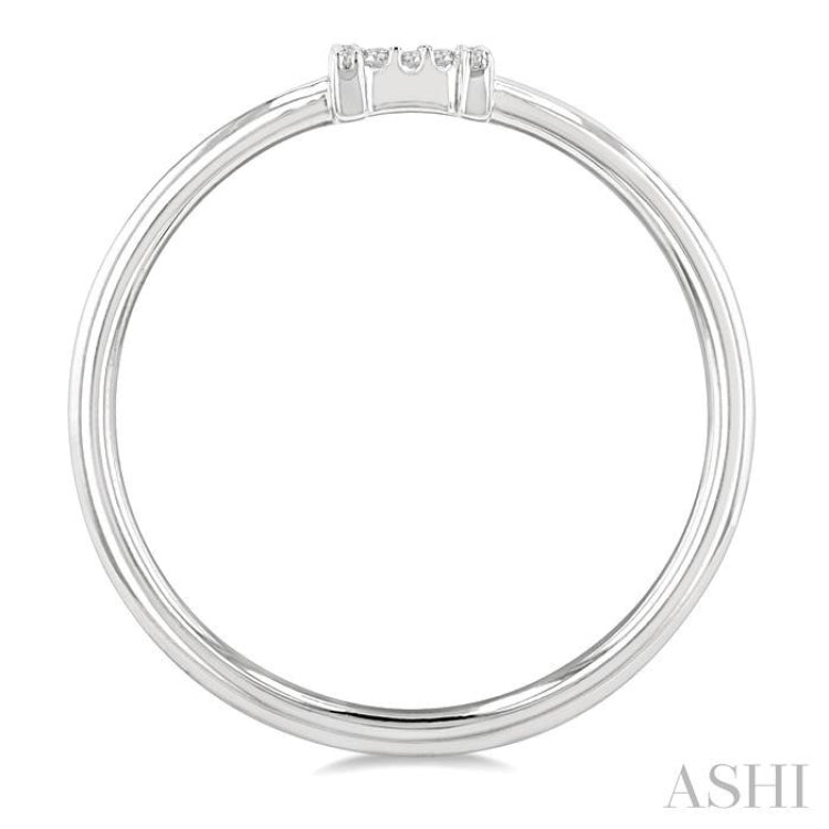 1/20 Ctw Initial 'H' Round Cut Diamond Fashion Ring in 10K White Gold