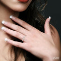 1/20 Ctw Initial 'H' Round Cut Diamond Fashion Ring in 10K White Gold
