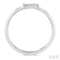 1/20 Ctw Initial 'N' Round Cut Diamond Fashion Ring in 10K White Gold