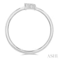 1/20 Ctw Initial 'R' Round Cut Diamond Fashion Ring in 10K White Gold