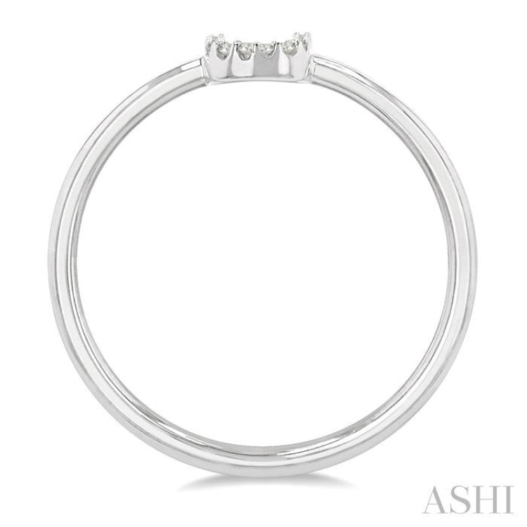 1/20 Ctw Initial 'U' Round Cut Diamond Fashion Ring in 10K White Gold