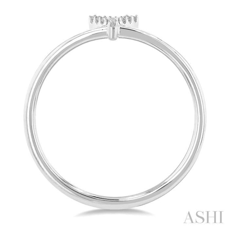 1/20 Ctw Initial 'Y' Round Cut Diamond Fashion Ring in 10K White Gold