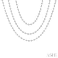 11 5/8 ctw Bezel Set Round Cut Diamond 56-Inch Long Necklace in 14K White Gold