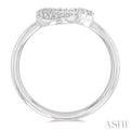 1/6 ctw Crescent Moon and Star Round Cut Petite Diamond Fashion Ring in 10K White Gold