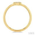 1/20 Ctw Initial 'A' Round Cut Diamond Fashion Ring in 10K Yellow Gold