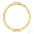 1/20 Ctw Initial 'B' Round Cut Diamond Fashion Ring in 10K Yellow Gold