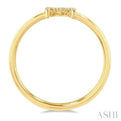 1/20 Ctw Initial 'M' Round Cut Diamond Fashion Ring in 10K Yellow Gold
