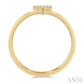 1/20 Ctw Initial 'T' Round Cut Diamond Fashion Ring in 10K Yellow Gold