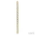 5 Ctw Inside-Out Round Cut Diamond 1 3/4 Inch Hoop Earrings in 14K Yellow Gold