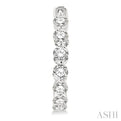 3 Ctw Inside-Out Single Prong Set Round Cut Diamond Hoop Earrings in 14K White Gold