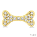 1/6 Ctw Dog Bone Petite Round Cut Diamond Fashion Stud Earring in 10K Yellow Gold