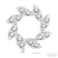 1/10 Ctw Floral Petite Round Cut Diamond Fashion Stud Earring in 10K White Gold