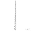 1 Ctw Round Cut Diamond Riviera Drop Earring in 14K White Gold